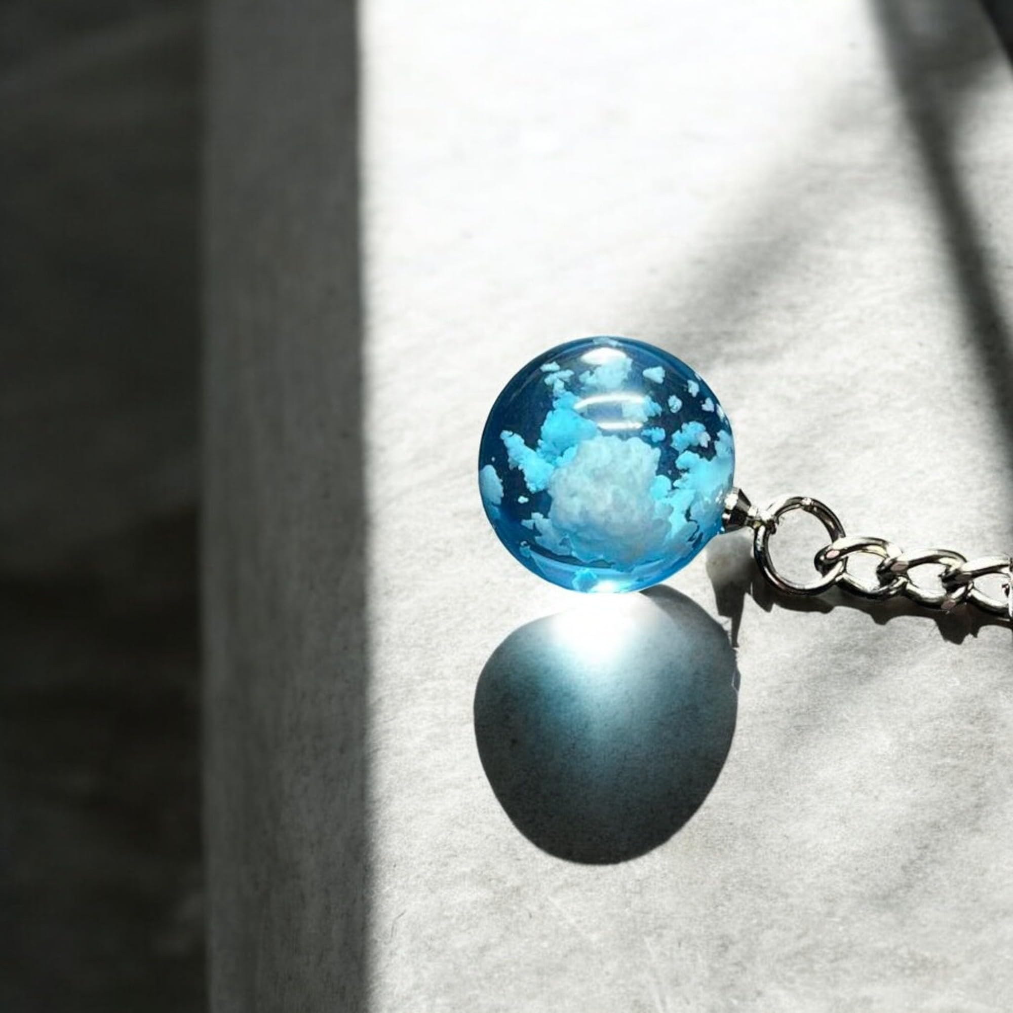 Epoxidharz mit Edelstahlring Edelstahl Schlüsselanhänger