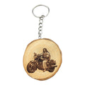 Jesus auf Motorrad mit Lasergravur Lasergravierter Holz Schlüsselanhänger