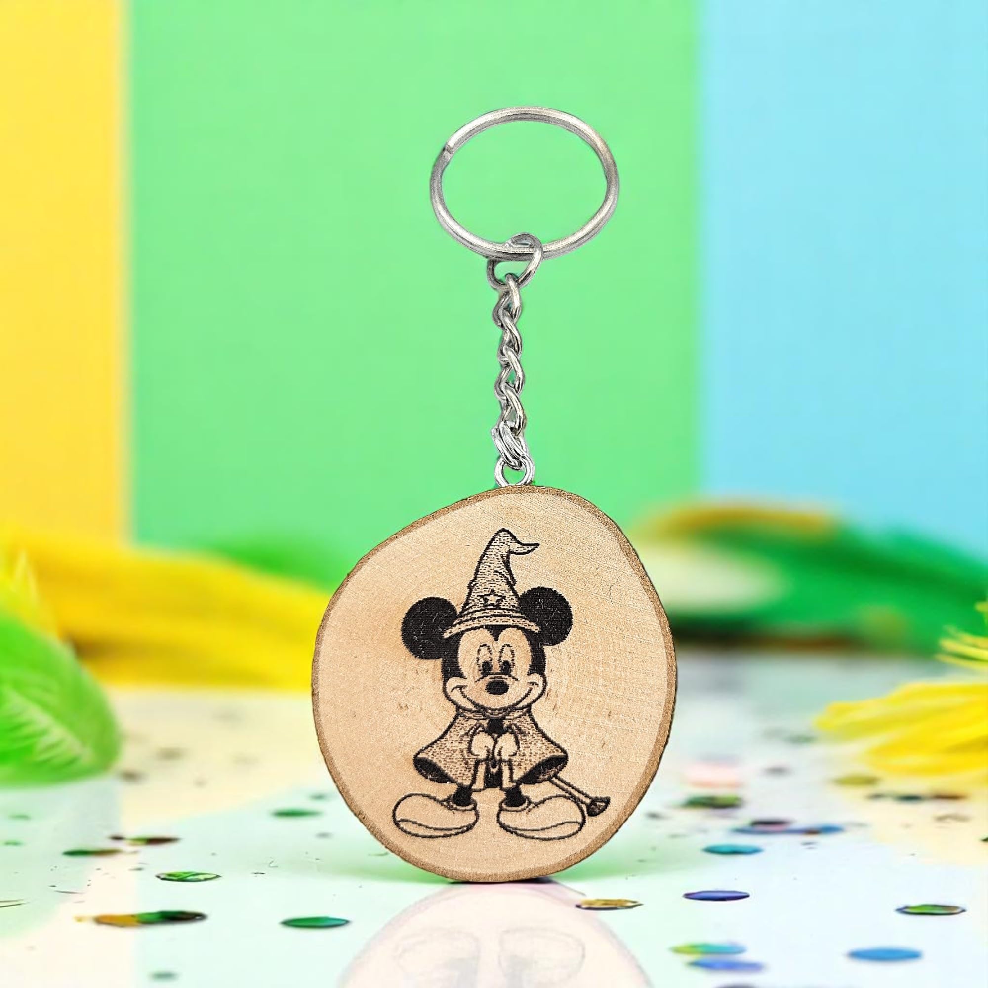 „Majic Maus Zauberer“ Lasergravierter Holz Schlüsselanhänger