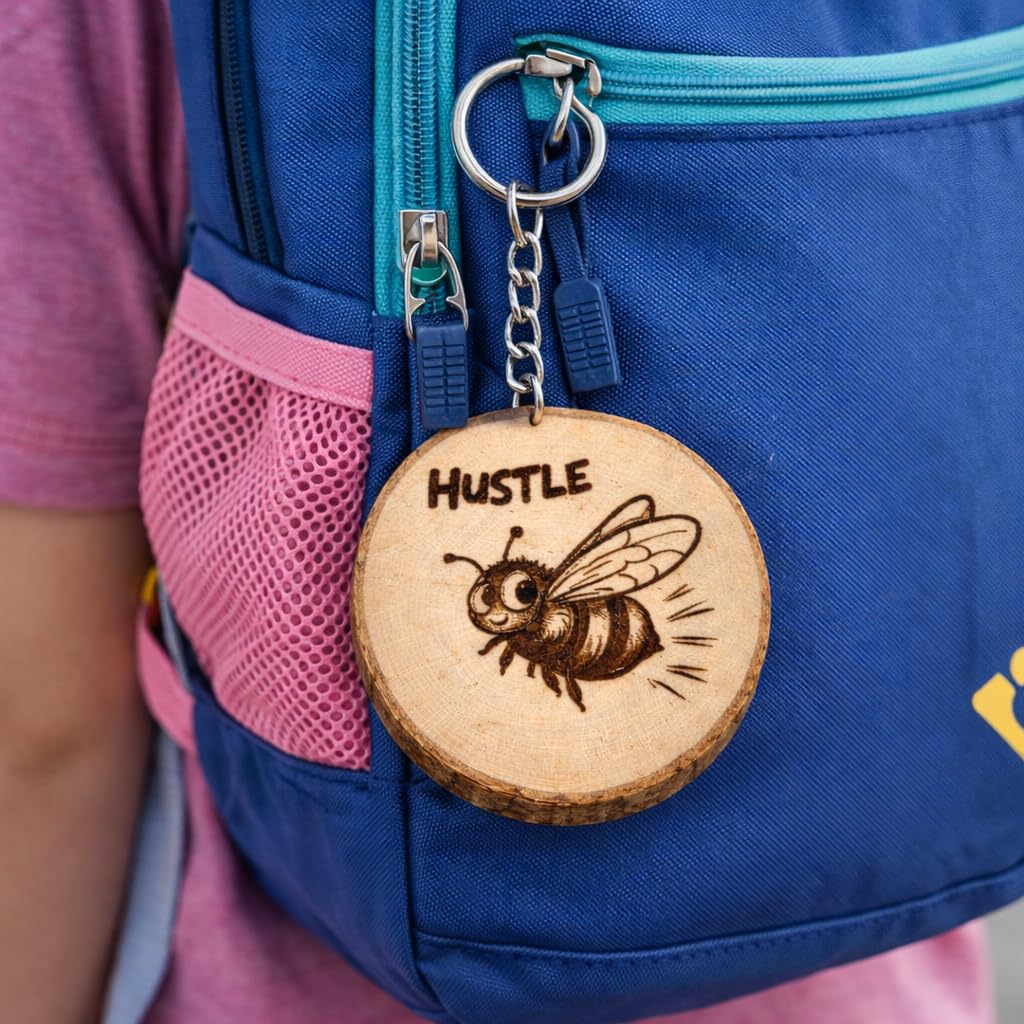 „Hustle“ Holz Schlüsselanhänger
