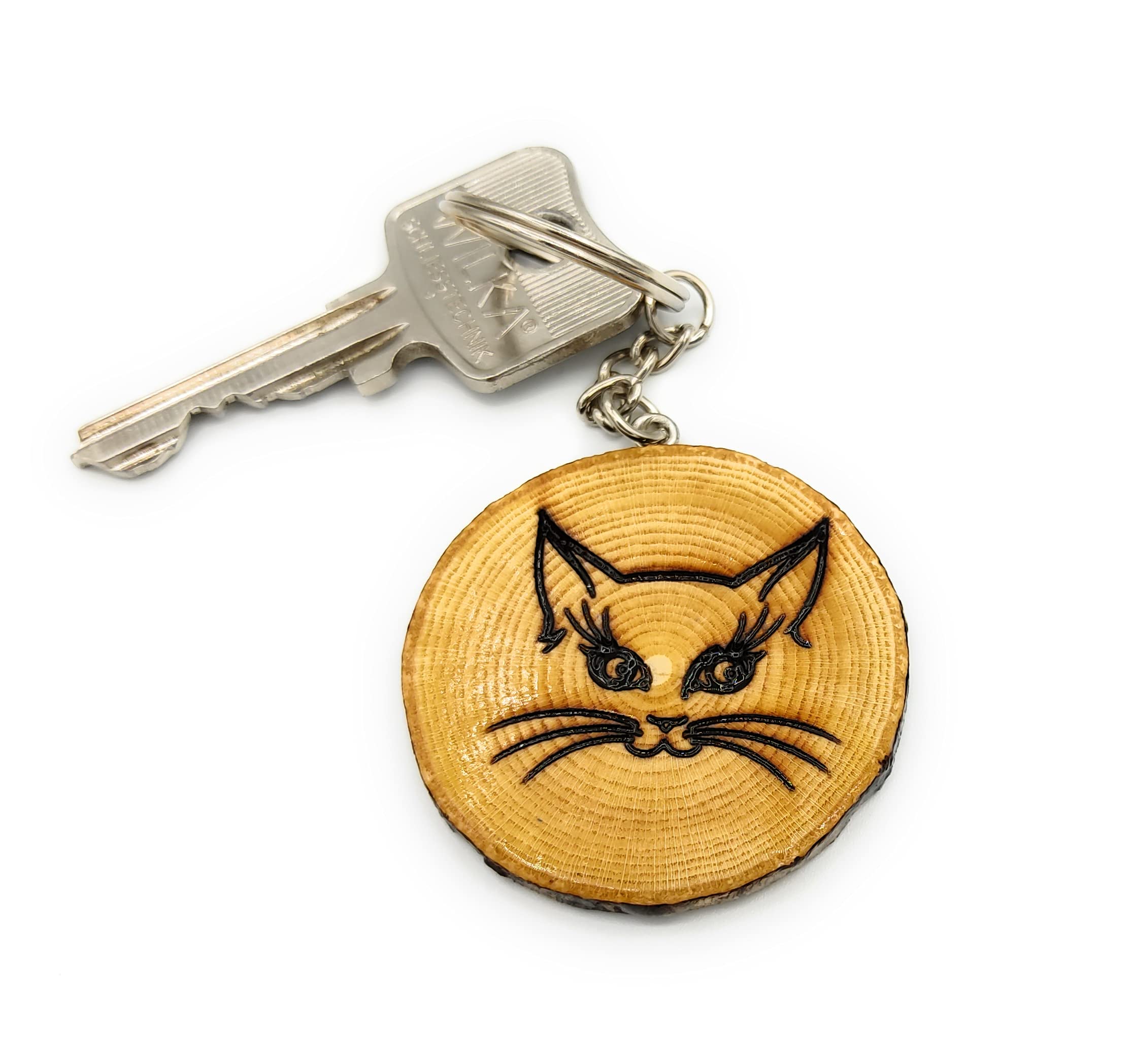 Mieze Katze Holz Schlüsselanhänger