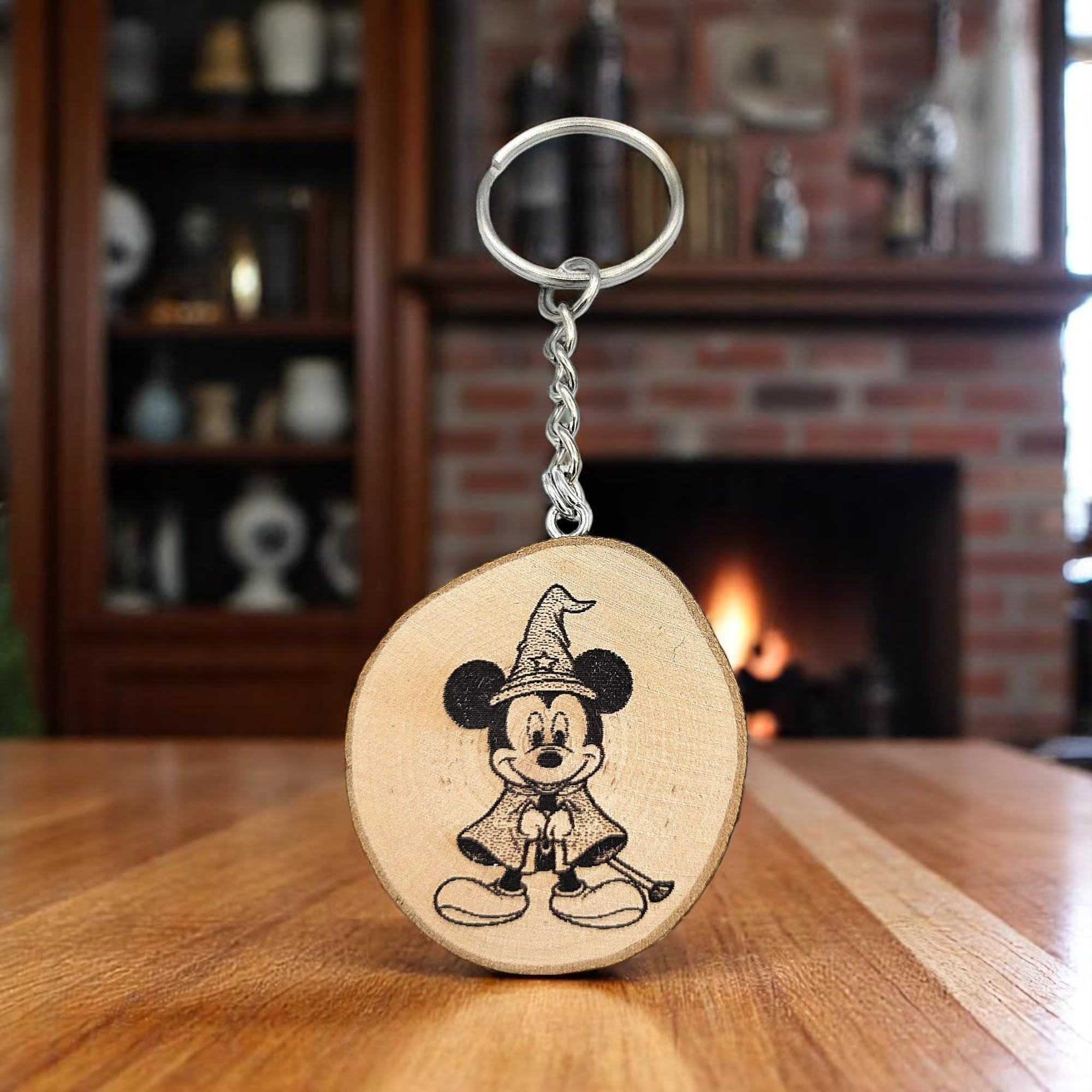 „Majic Maus Zauberer“ Lasergravierter Holz Schlüsselanhänger