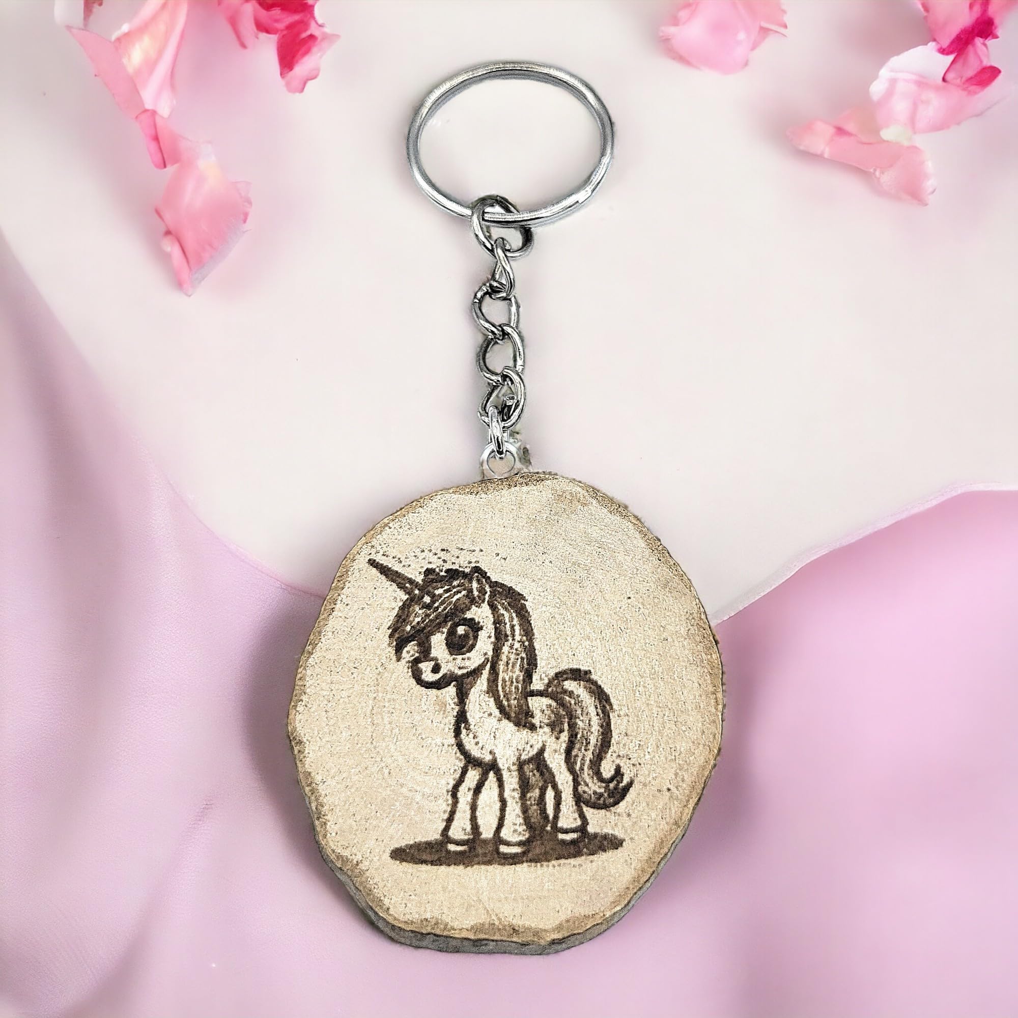 Majisches Einhorn Little Pony Lasergravierter Holz Schlüsselanhänger