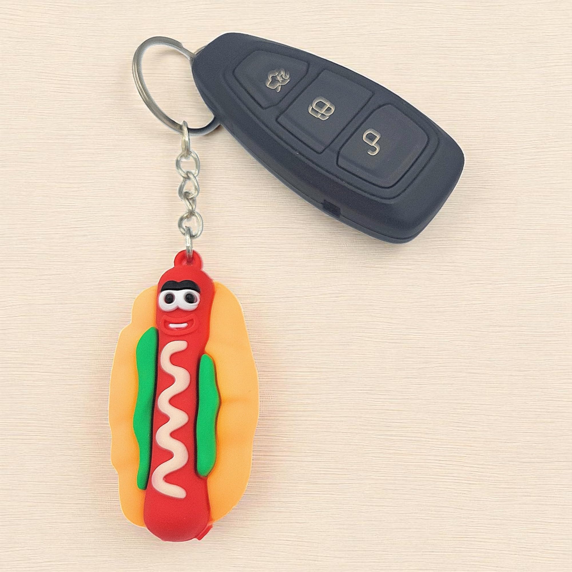 Lustiger Hotdog Schlüsselanhänger