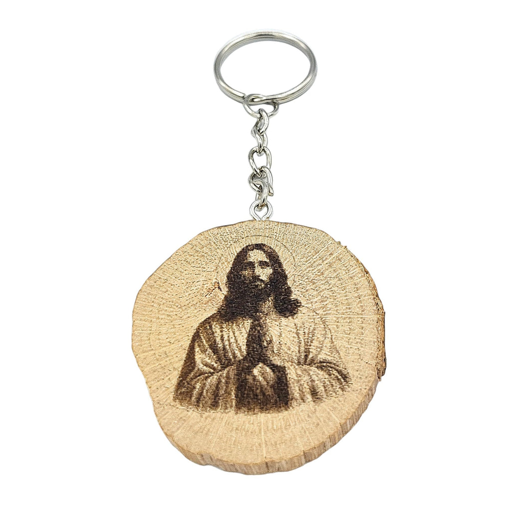 Jesus Christus Lasergravierter Holz Schlüsselanhänger
