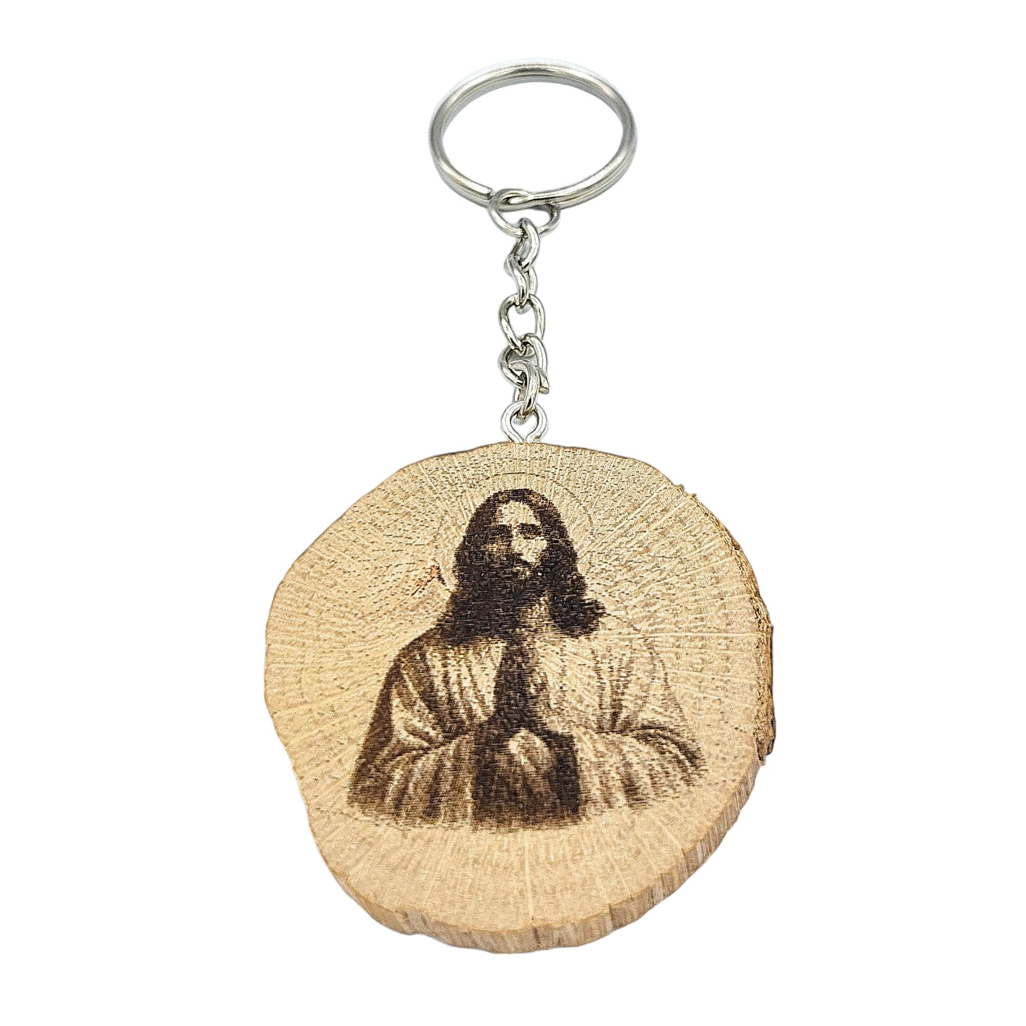 Jesus Christus Lasergravierter Holz Schlüsselanhänger