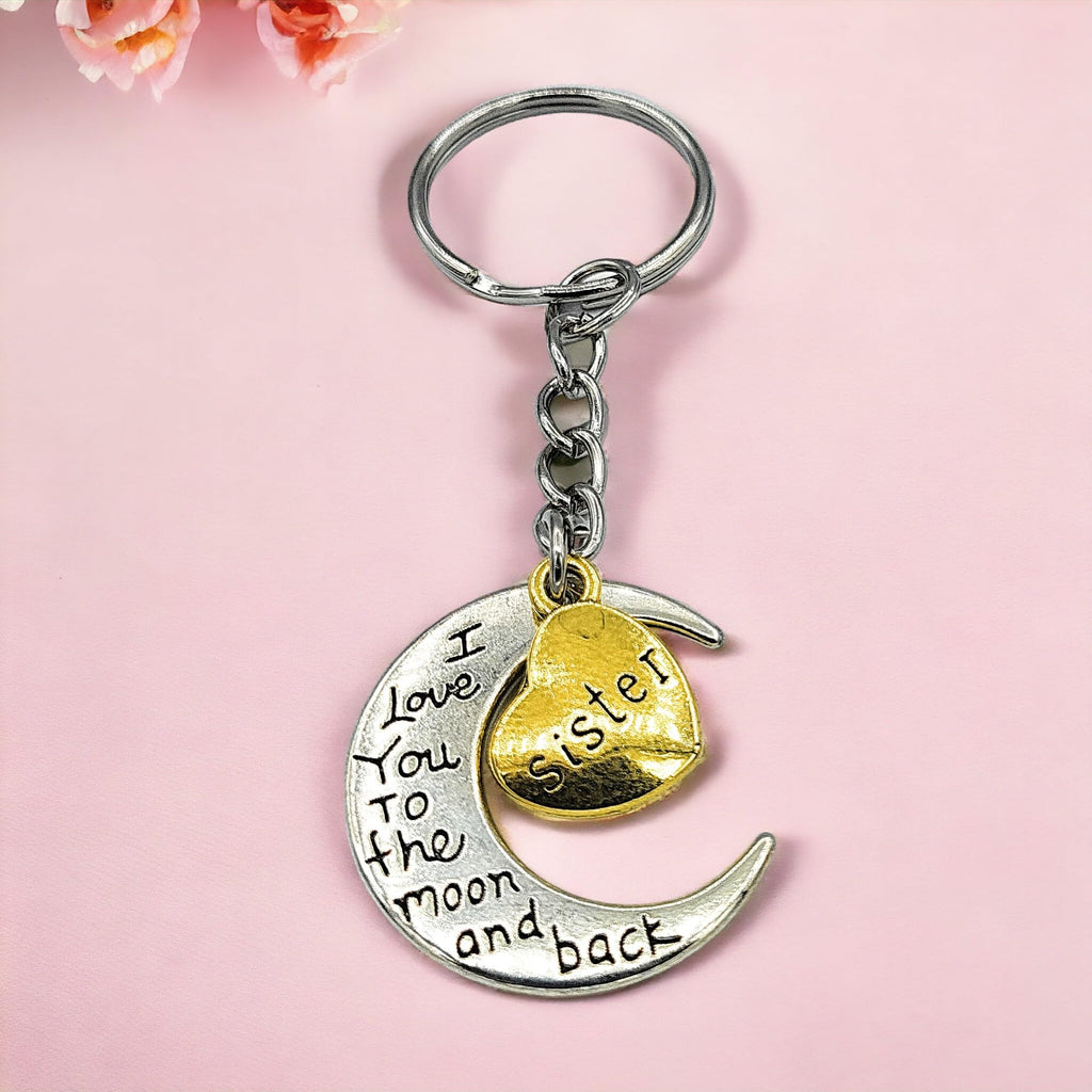 Metal 'Ich liebe Dich zum Mond und Zurück' Schlüsselanhänger
