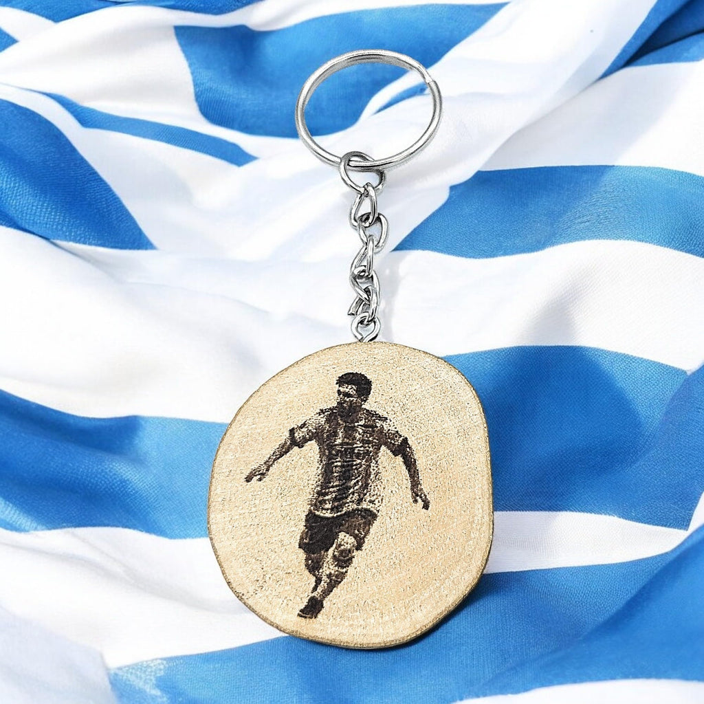 Nummer 10 Argentinien Fußball Lasergravierter Holz Schlüsselanhänger
