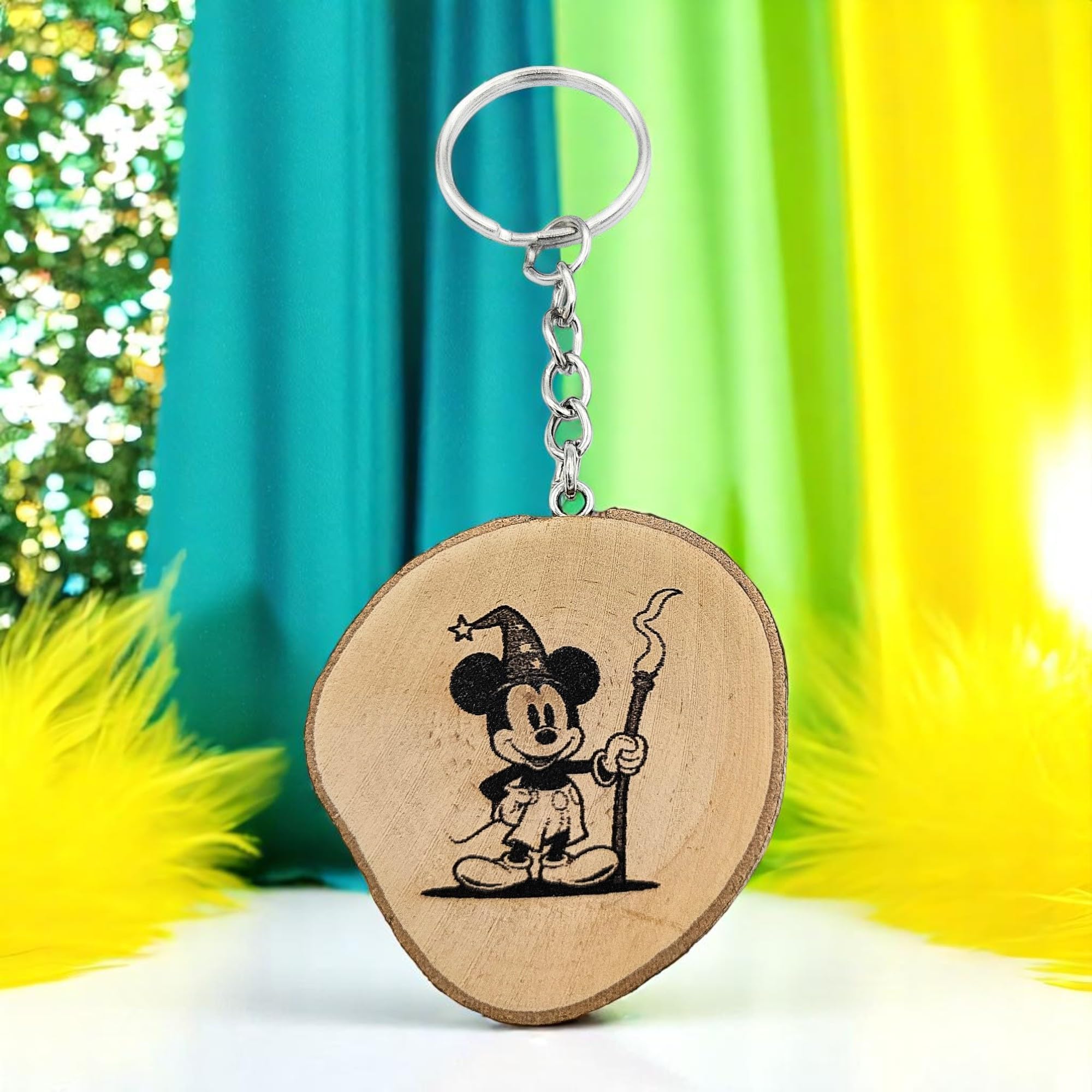 „Majic Maus Zauberer“ Lasergravierter Holz Schlüsselanhänger