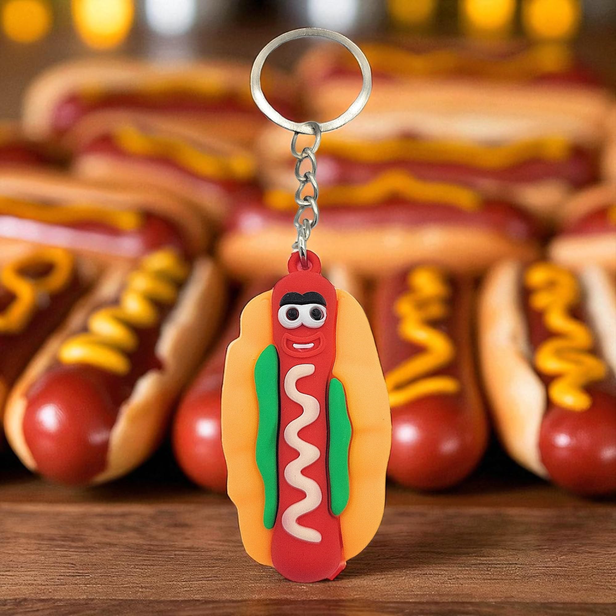 Lustiger Hotdog Schlüsselanhänger