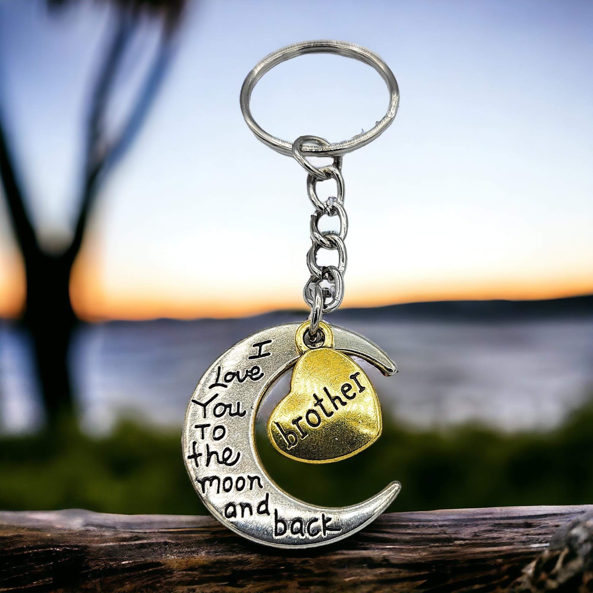 Metal 'Ich liebe Dich zum Mond und Zurück' Schlüsselanhänger