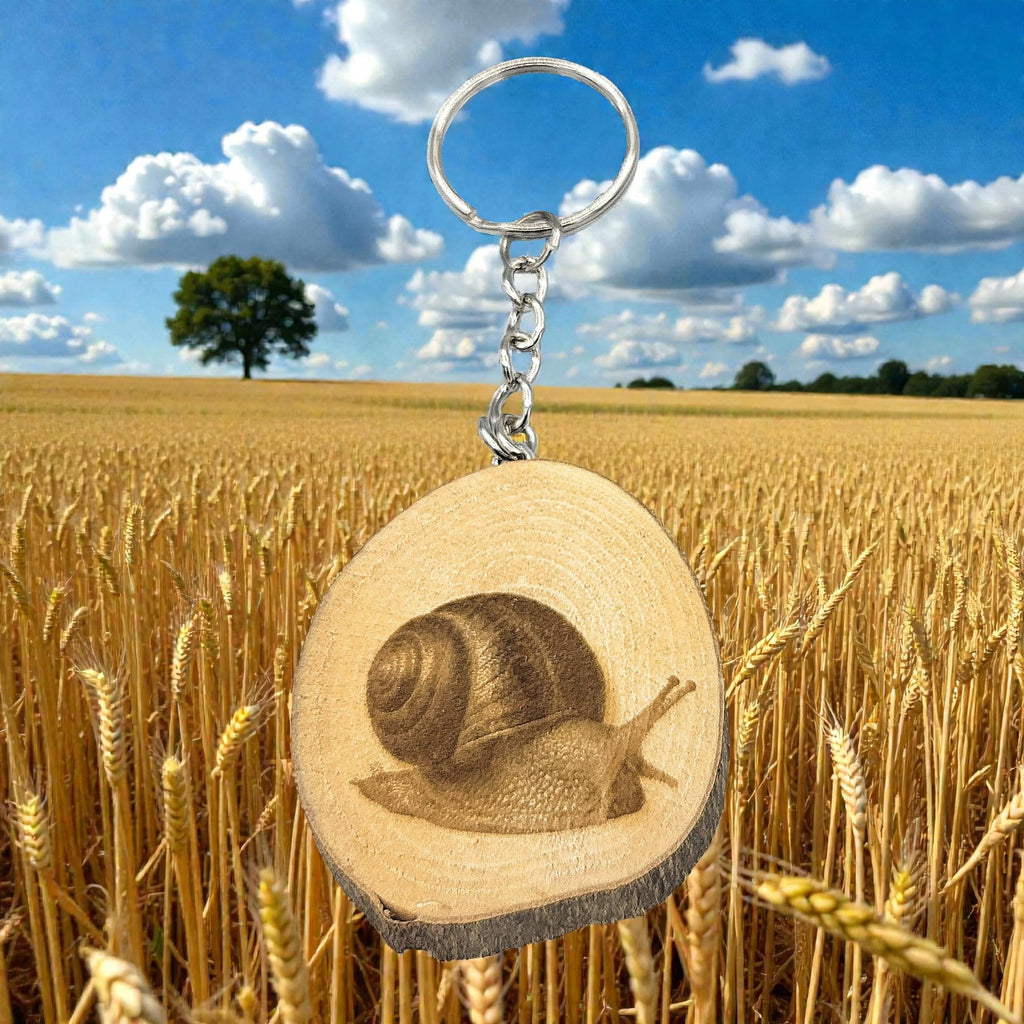 Schnecke Lasergravierter Holz Schlüsselanhänger