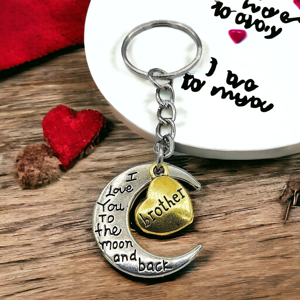 Metal 'Ich liebe Dich zum Mond und Zurück' Schlüsselanhänger