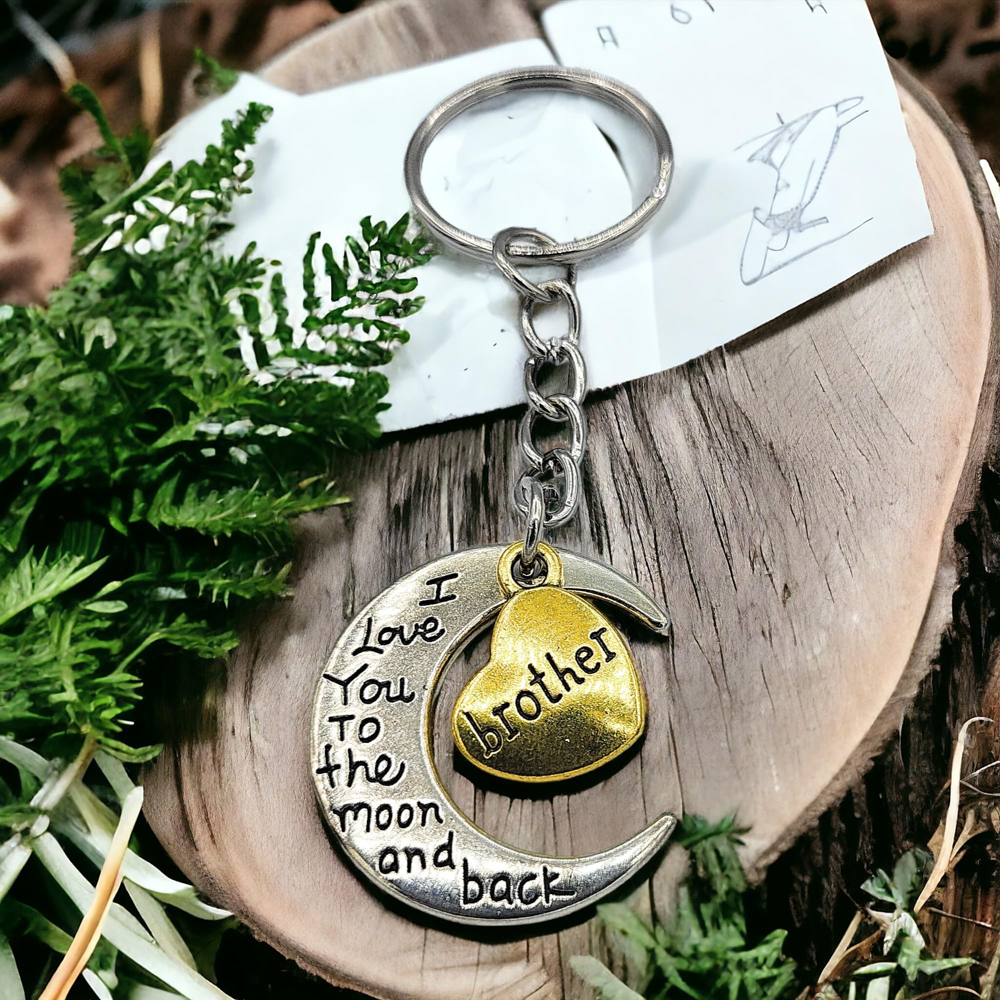 Metal 'Ich liebe Dich zum Mond und Zurück' Schlüsselanhänger
