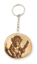 Baby Chimp Handgefertigter und naturbelassener Einzelstück Lasergravierter Schlüsselanhänger aus Holz