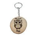 Lustiger "Me Owl Keys" Handgefertigter und naturbelassener Einzelstück Schlüsselanhänger aus Holz